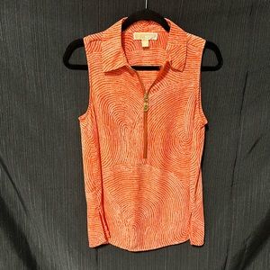 Michael Kors orange and white w/gold zipper‎ top / Size S / M-6
